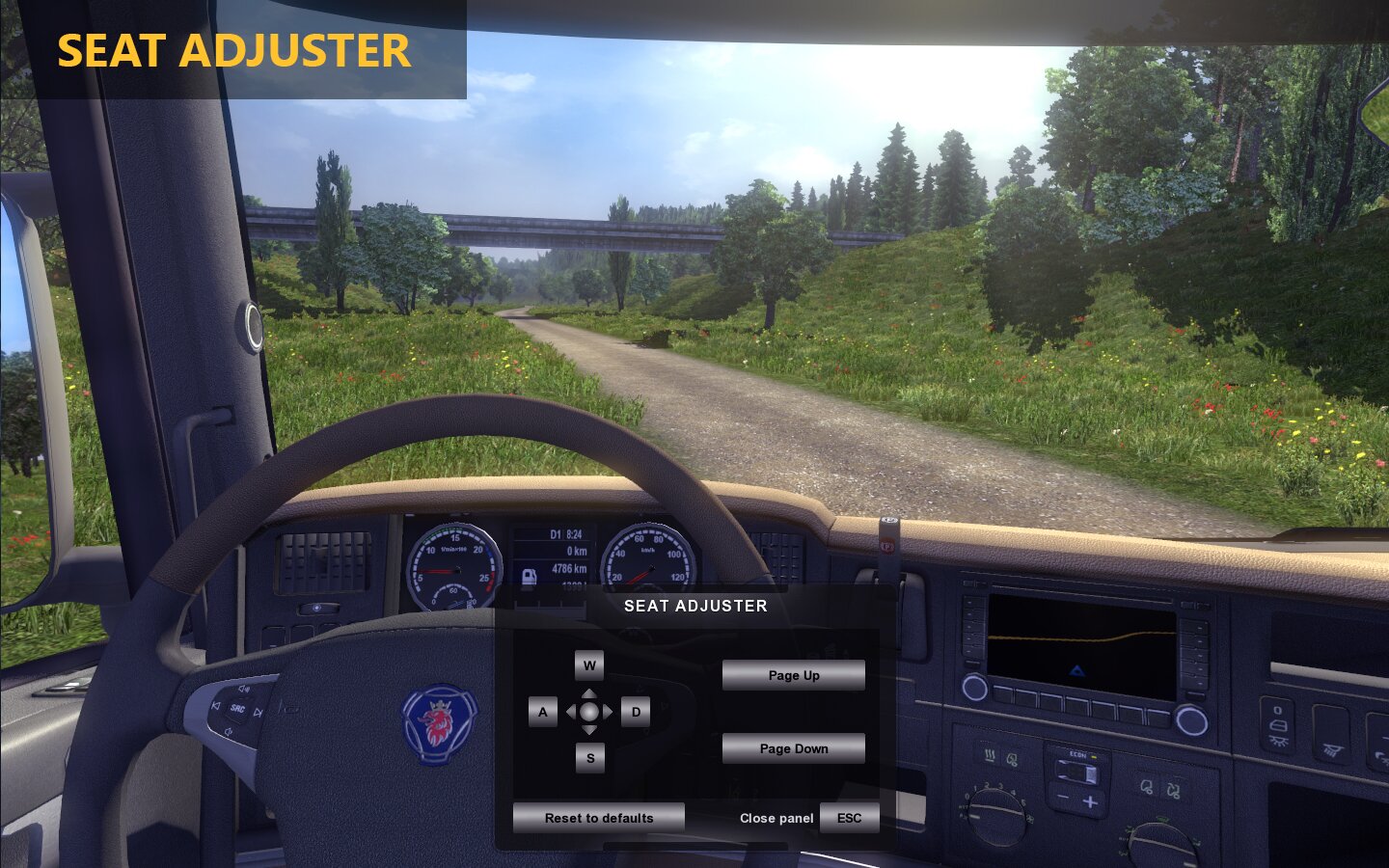 Sitzposition verstellen im Euro Truck Simulator 2